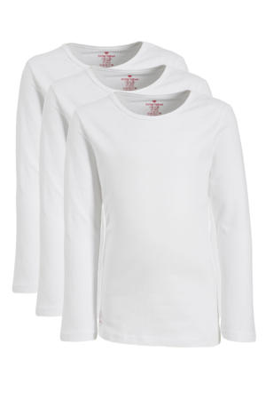 longsleeve - van katoen wit (set van 3)