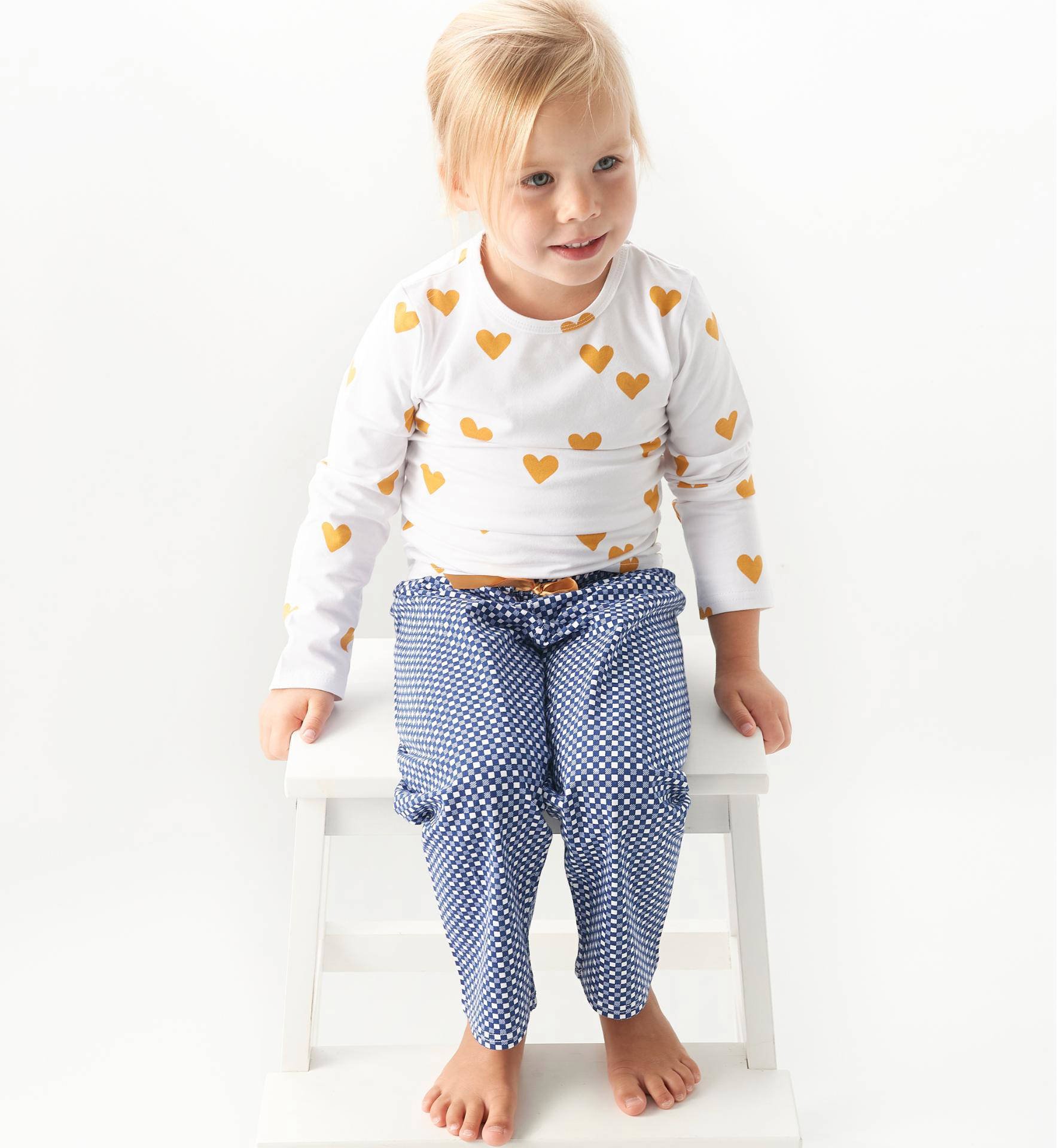 Little Label pyjama van katoen wit blauw geel kleertjes