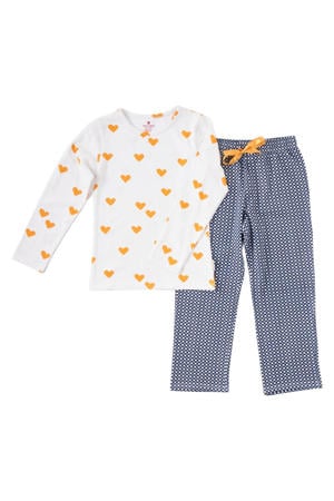 pyjama van katoen wit/blauw/geel