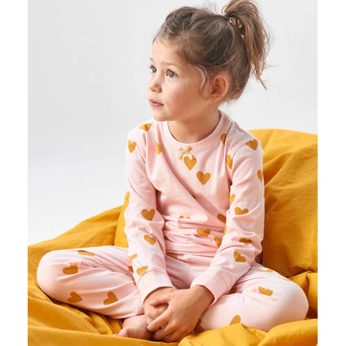 Little Label pyjama met hartjes van katoen roze Meisjes Stretchkatoen Ronde hals - maat 122/128 afbeelding