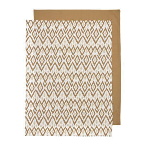 baby wieglaken Ikat/Uni 75x100 cm - set van 2 Sand/Toffee
