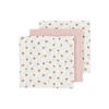 Meyco hydrofiele doek Mini Panther 70x70 cm - Soft Pink (set van 3)