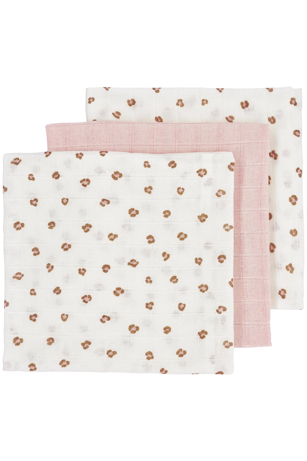 Meyco hydrofiele doek Mini Panther 70x70 cm - Soft Pink (set van 3)