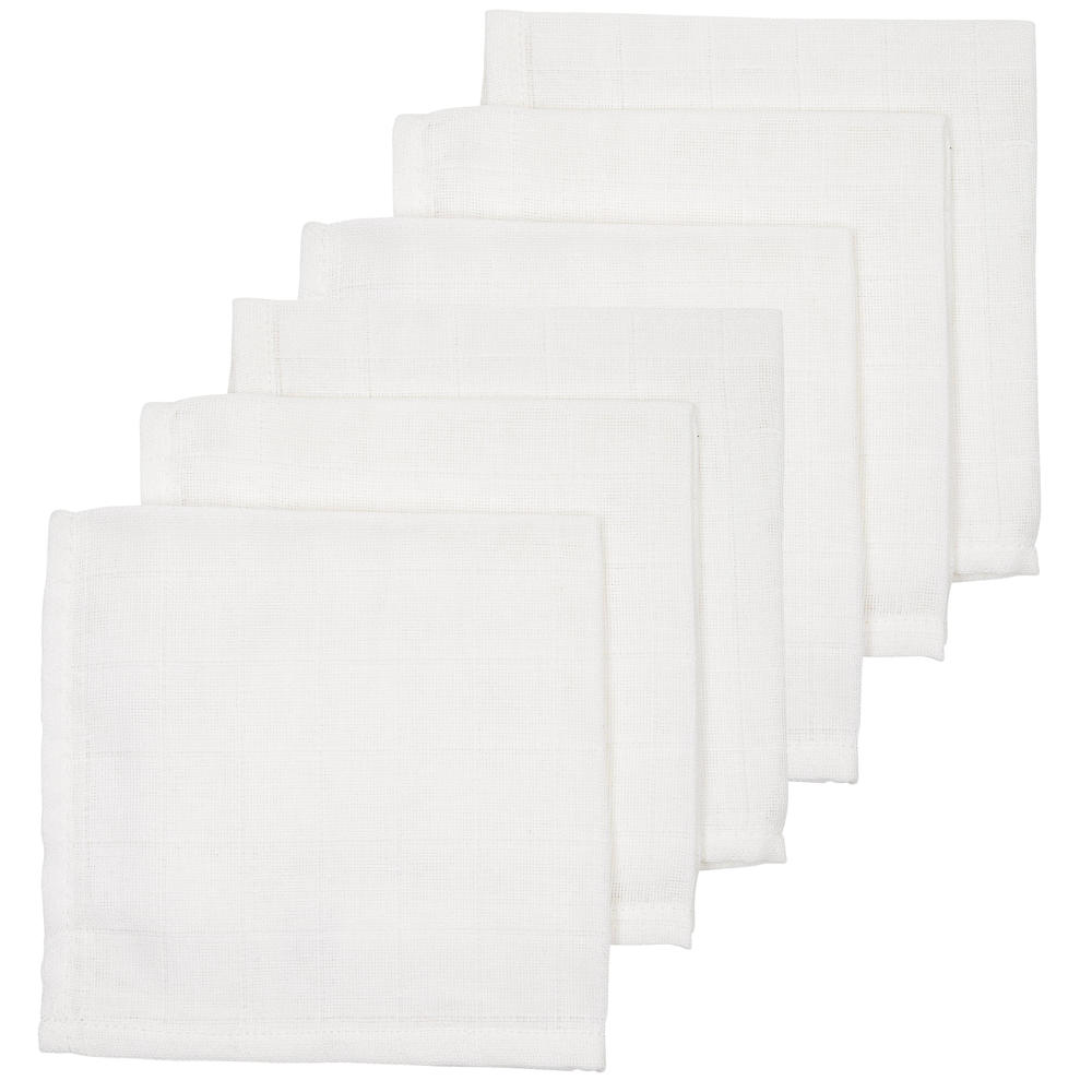 Meyco hydrofiele monddoekje Uni 30x30 cm - Wit (set van 6)