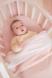 thumbnail: Meyco reversible baby wiegdeken Mini Knots Teddy 75x100 cm Soft Pink