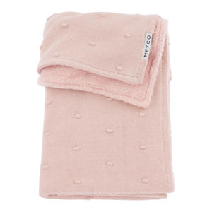 reversible baby wiegdeken Mini Knots Teddy 75x100 cm Soft Pink