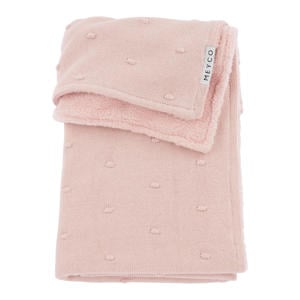 reversible baby wiegdeken Mini Knots Teddy 75x100 cm Soft Pink