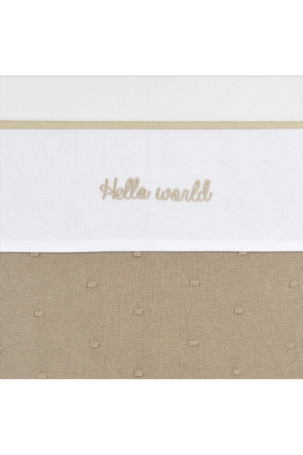 Meyco baby ledikantlaken Hello World 100x150 cm Sand