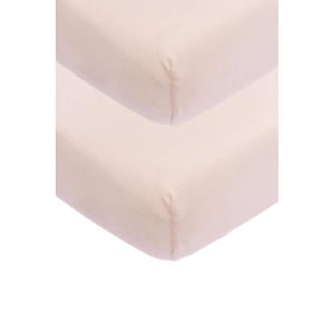 katoenen jersey wieg hoeslaken 40x80/90 cm - set van 2 Soft Pink