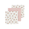 Meyco hydrofiel monddoekje Mini Panther 30x30 cm - Soft Pink (set van 3)