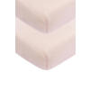 Meyco katoenen jersey ledikant hoeslaken 60x120 cm - Soft Pink (set van 2)