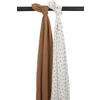 Meyco hydrofiele swaddle Mini Panther 120x120 cm - Toffee (set van 2)