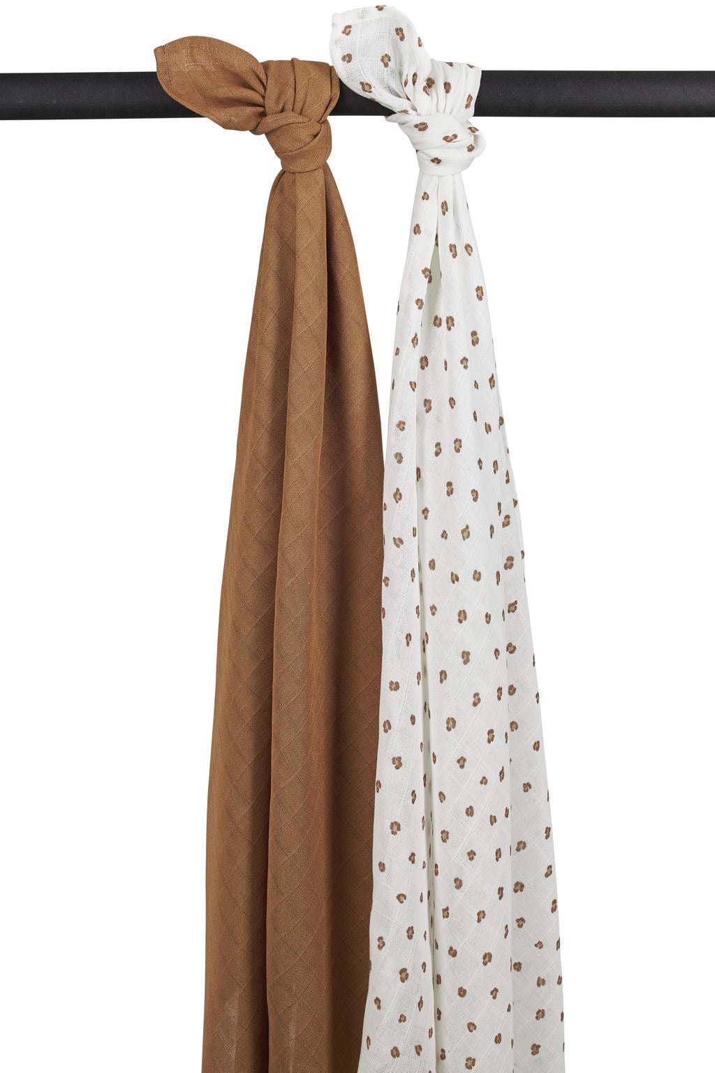Meyco hydrofiele swaddle Mini Panther 120x120 cm - Toffee (set van 2)