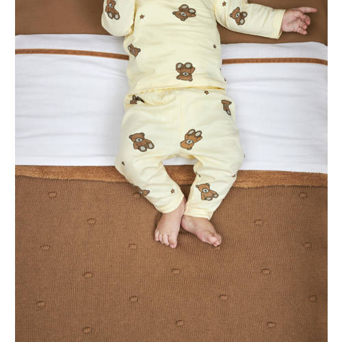 Meyco pyjama Teddy Bear set van 2 Soft Yellow Geel Jongens Meisjes Katoen Ronde hals 50 56