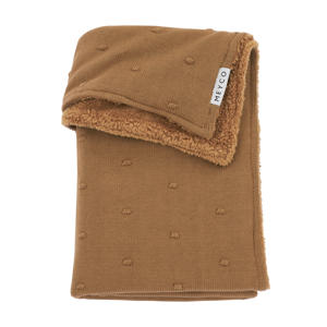 reversible baby ledikantdeken Mini Knots Teddy 100x150 cm Toffee