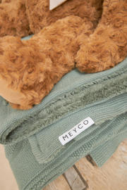 thumbnail: Meyco reversible baby ledikantdeken Mini Knots Teddy 100x150 cm Forest Green