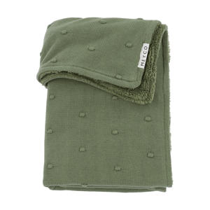reversible baby ledikantdeken Mini Knots Teddy 100x150 cm Forest Green