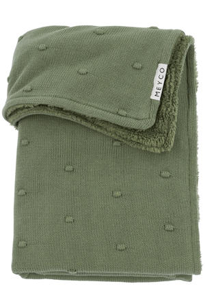 reversible baby ledikantdeken Mini Knots Teddy 100x150 cm Forest Green