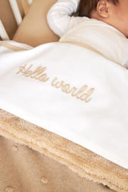 thumbnail: Meyco reversible baby ledikantdeken Mini Knots Teddy 100x150 cm Sand