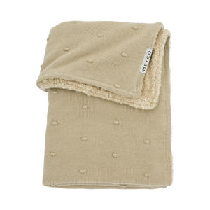 reversible baby ledikantdeken Mini Knots Teddy 100x150 cm Sand