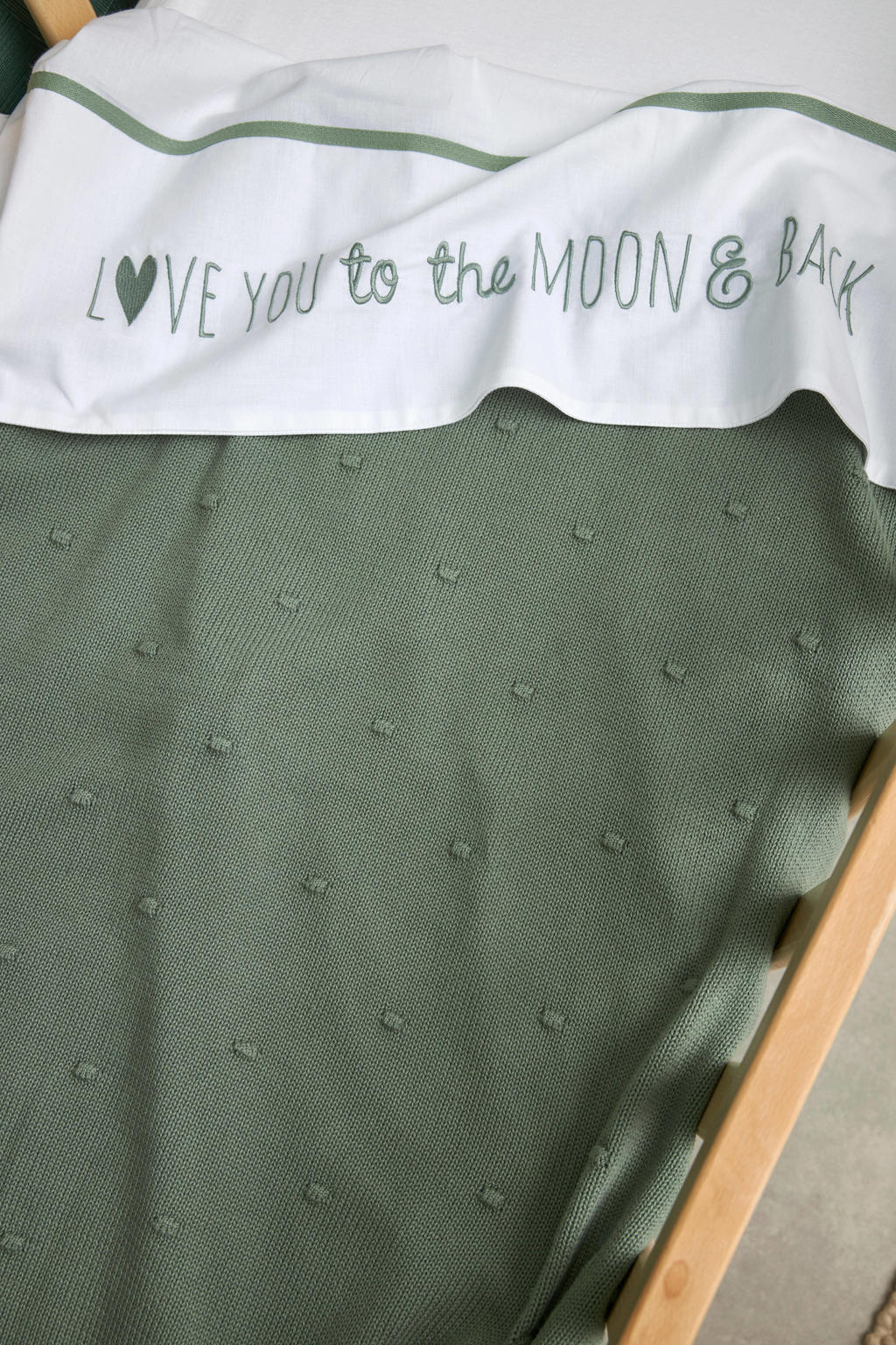 Meyco baby wiegdeken Mini Knots 75x100 cm Forest Green