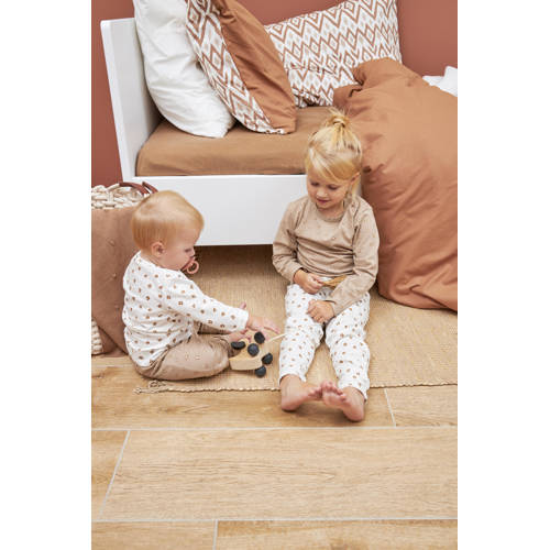 Meyco pyjama Mini Panther set van 2 Offwhite Sand Beige Jongens Meisjes Katoen Ronde hals 50 56