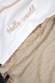 thumbnail: Meyco reversible baby ledikantdeken Knit Basic Teddy 100x150 cm Sand Melange