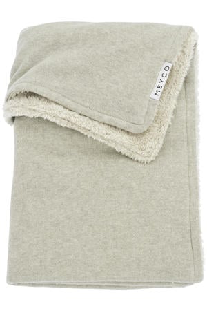 reversible baby ledikantdeken Knit Basic Teddy 100x150 cm Sand Melange