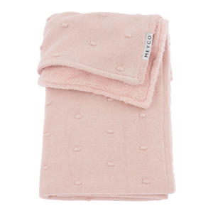 reversible baby ledikantdeken Mini Knots Teddy 100x150 cm Soft Pink