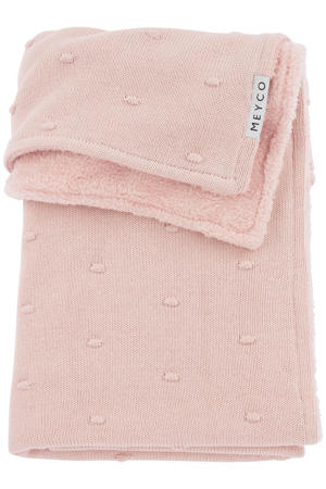 reversible baby ledikantdeken Mini Knots Teddy 100x150 cm Soft Pink