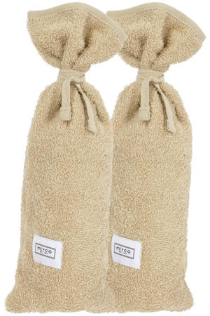 kruikenzak Basic Badstof 13xh35cm - Sand (set van 2)
