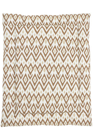 reversible boxkleed Ikat/Uni 80x100 cm Sand/Toffee