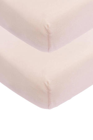 katoenen jersey juniorbed hoeslaken 70x140/150 cm - Soft Pink (set van 2)