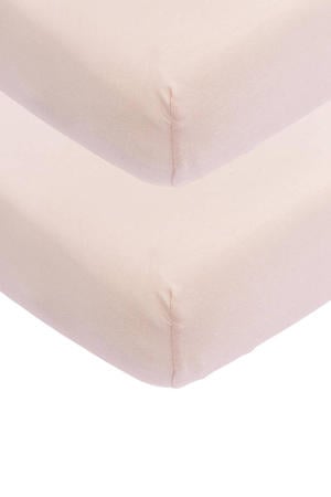 katoenen jersey juniorbed hoeslaken 70x140/150 cm - Soft Pink (set van 2)