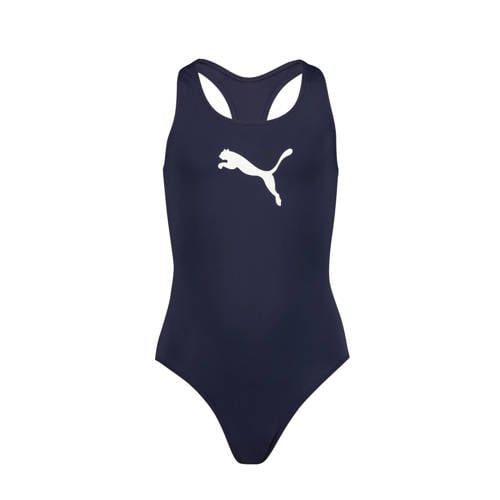 Puma sportbadpak met logo donkerblauw Meisjes Polyamide Logo