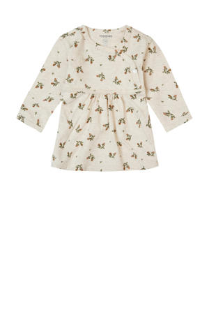 baby jurk Norton met katoen ecru/groen/bruin