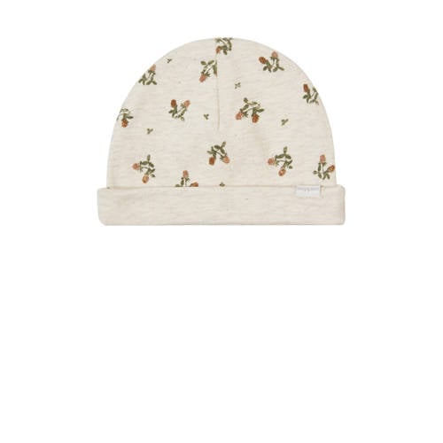 Noppies baby Nebra muts ecru/groen/bruin Meisjes Katoen All over print