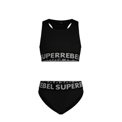 SuperRebel crop bikini Carmel zwart Meisjes Gerecycled polyester (duurzaam) - 116
