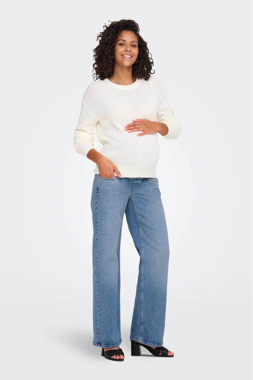 ONLY MATERNITY high waist wide leg zwangerschapsjeans OLMJUICY medium blue