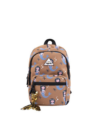  rugzak Mermaid S bruin/blauw/roze