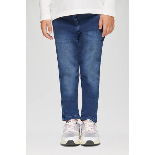 s.Oliver slim fit jeans dark denim Blauw Meisjes Katoen Effen