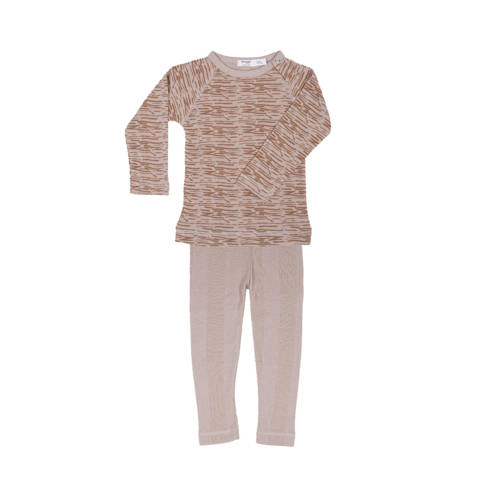 Snoozebaby pyjama Desert Sand Beige Jongens/Meisjes Biologisch katoen Ronde hals