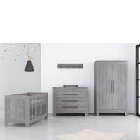 thumbnail: Bebies First babykamer Nevada - babybed & commode & kledingkast - zwart/grijs
