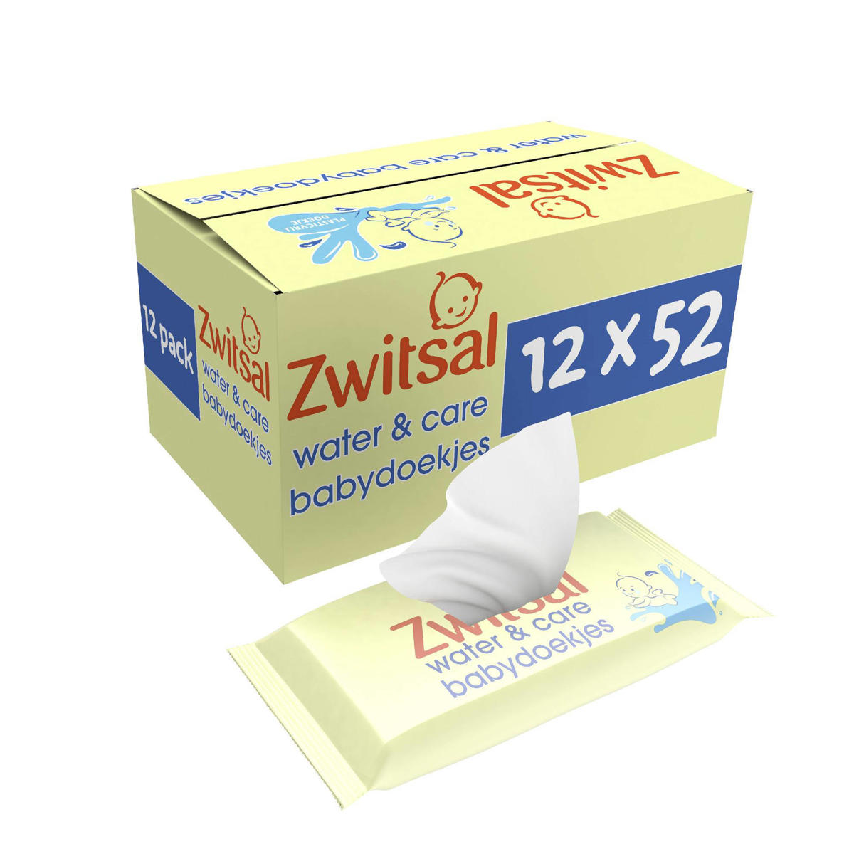 Zwitsal Water & Care Billendoekjes 12 52 stuks - voordeelverpakking | kleertjes.com