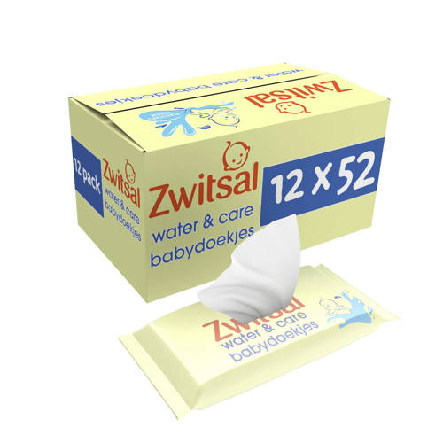 Zwitsal Water & Care billendoekjes - 12 x 52 stuks Babydoekjes afbeelding