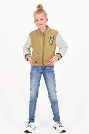 baseball jacket Tersa met printopdruk bruin
