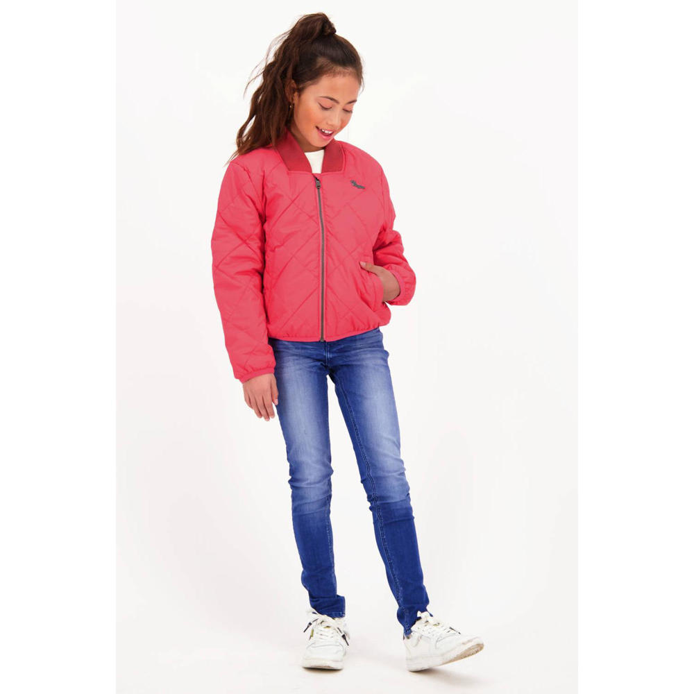Roze meisjes Vingino baseball jacket Tilla van polyester met lange mouwen, opstaande kraag en ritssluiting