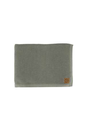 gebreide baby wiegdeken 75x100 cm saliegroen