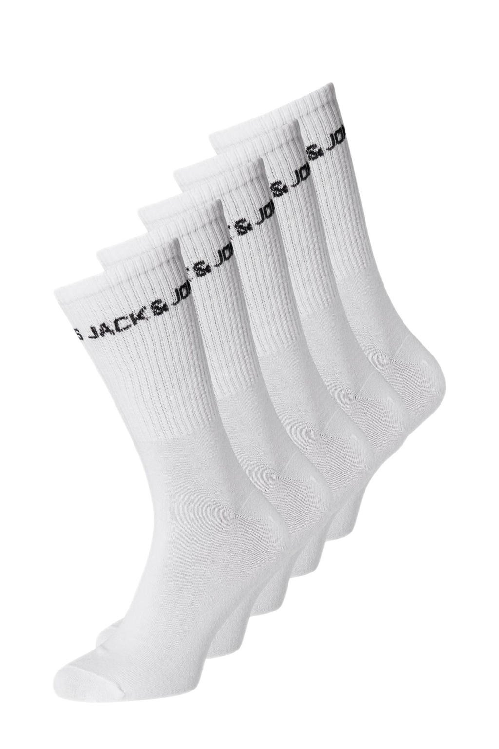 JACK & JONES JUNIOR sokken JACBASIC - set van 5 wit