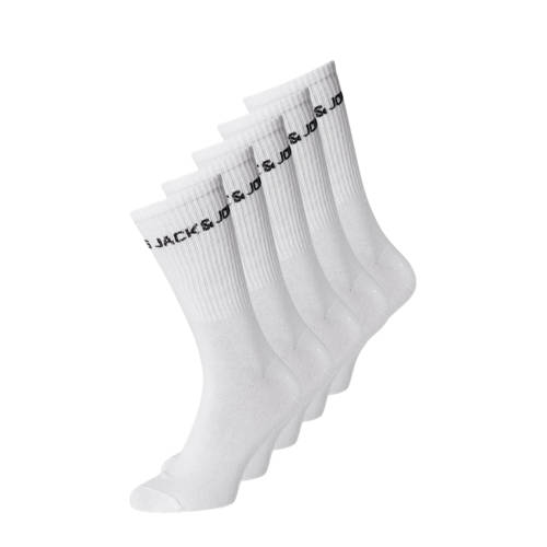 JACK & JONES JUNIOR sokken JACBASIC - set van 5 wit Jongens Katoen Logo